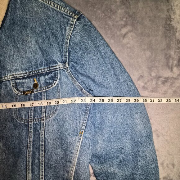 Vintage Lee Storm Rider Sherpa Lined Denim Jacket Men's 46 - Picture 8 of 16